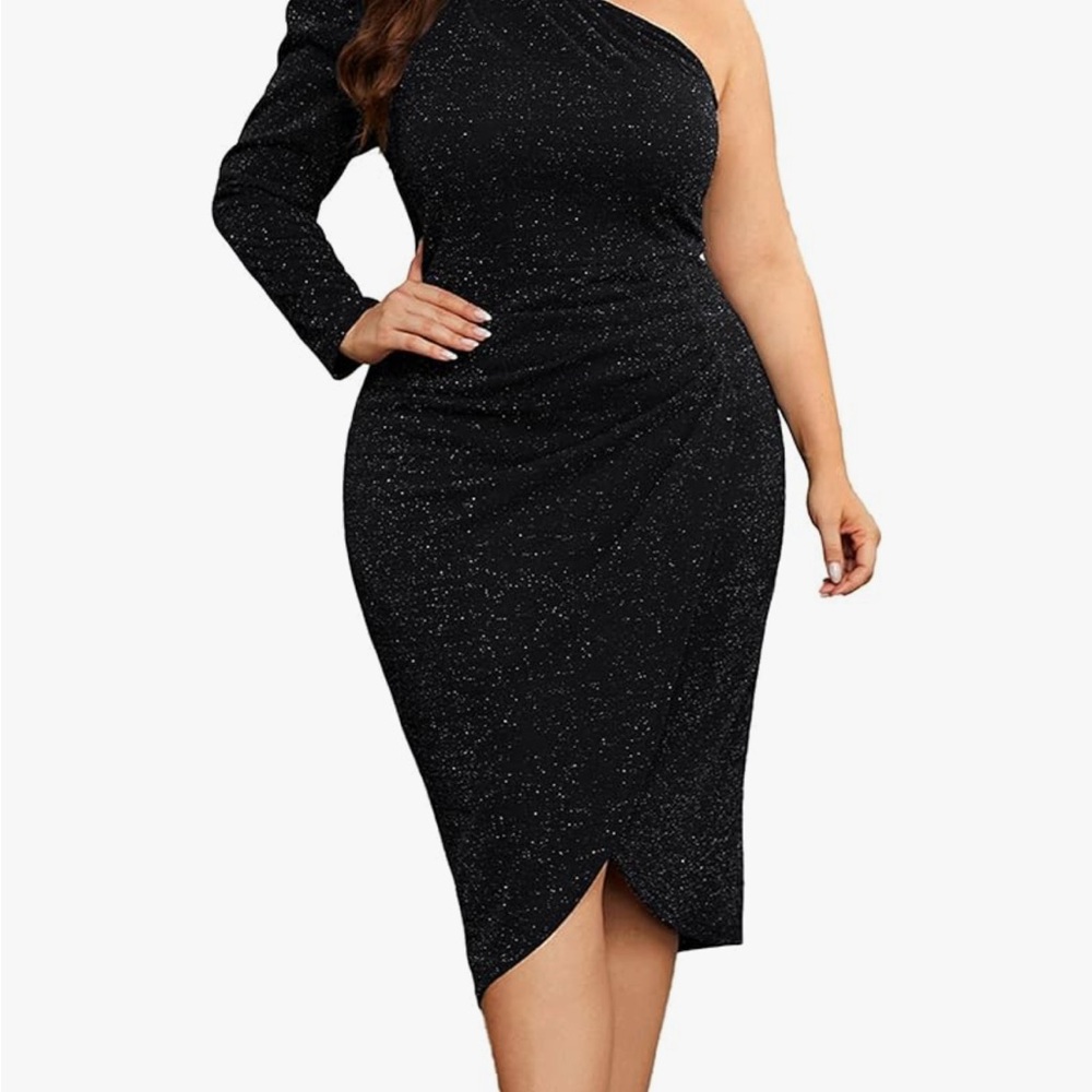 Elegant Black One-Shoulder Dress